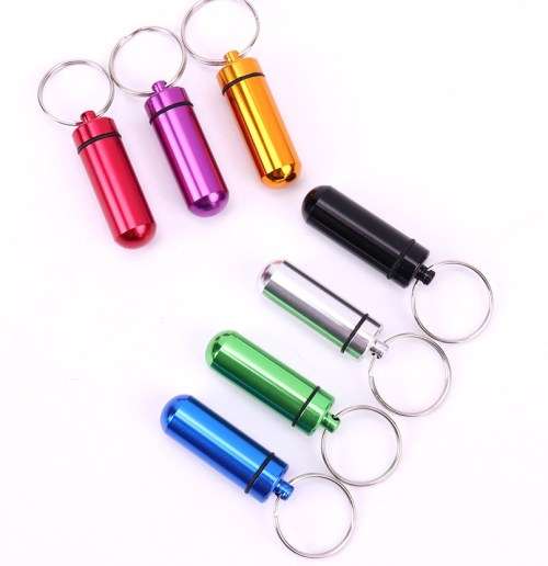 Qulaity Waterproof Mini Aluminium Alloy Pill Container / Bison Tubes Red (In Stock)