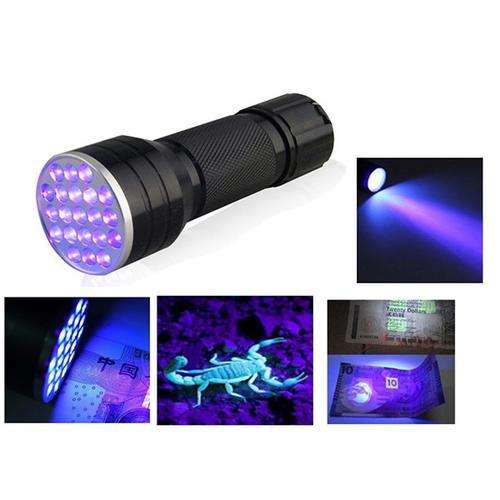 21 LED Purple Light UV Blacklight Flashlight
