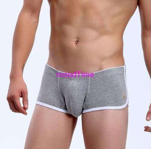 Sexy Men Boxers Low Waist Mens Underwear - Grey