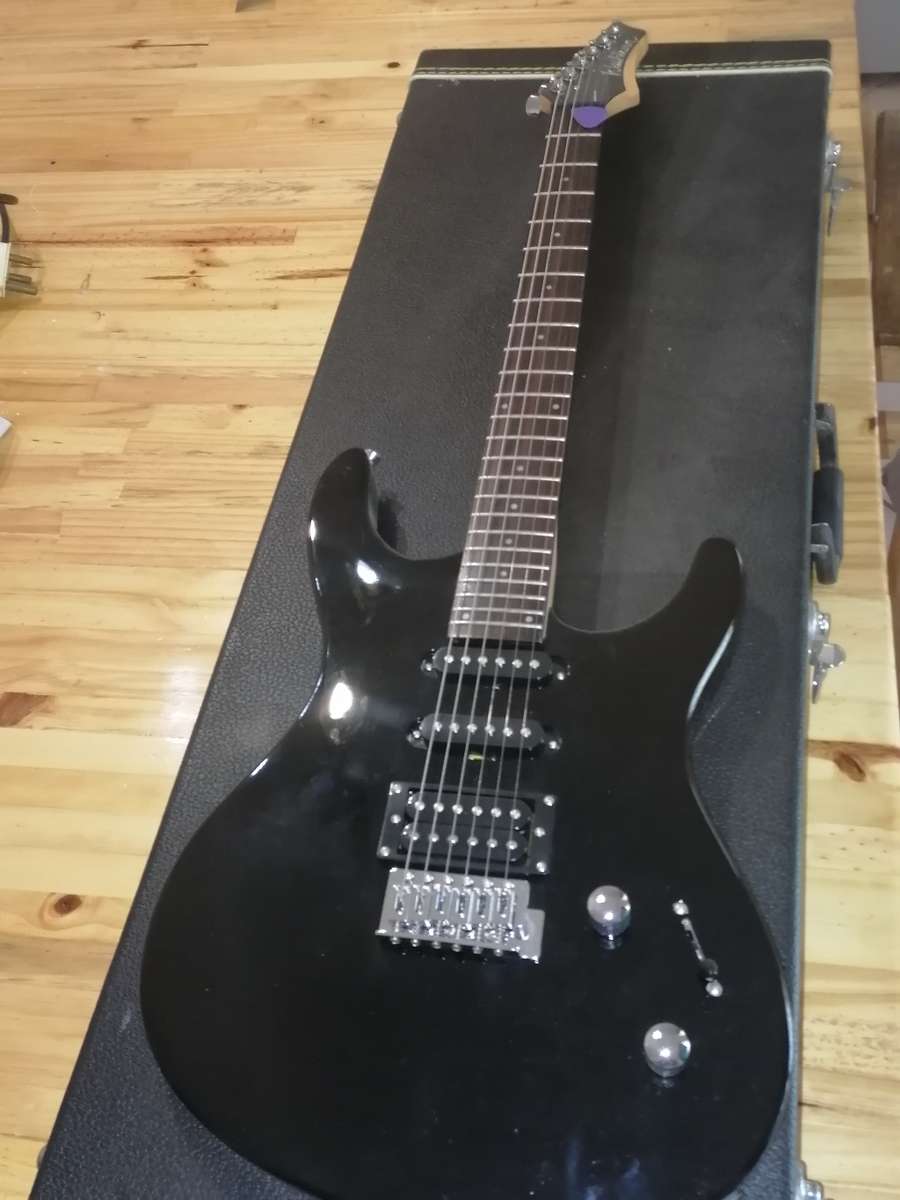 Washburn HSS Style Electric Guitar in Santa Fe solid carry case