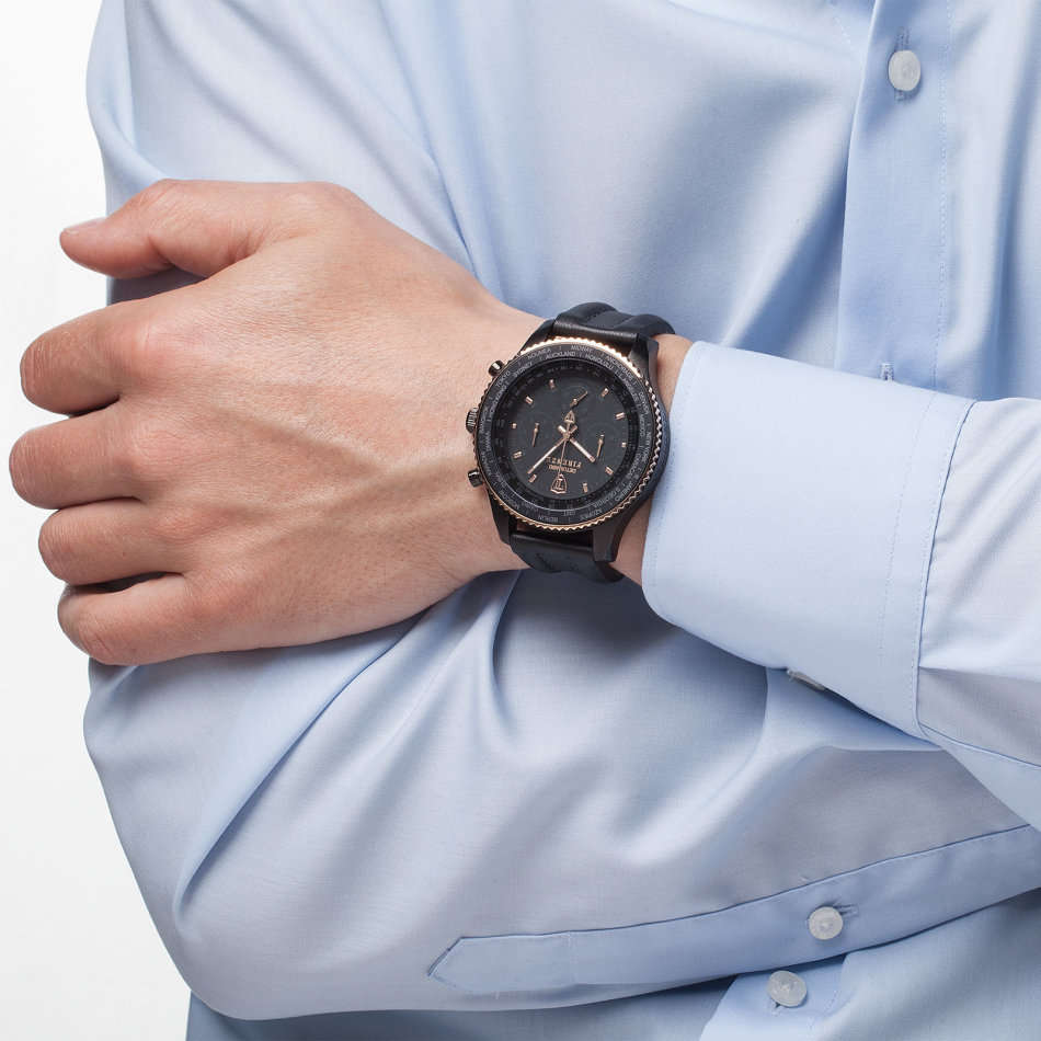 NEW MEN I DETOMASO Firenze XXL Watch Chronograph Black Rosegold Stainless Steel Watch