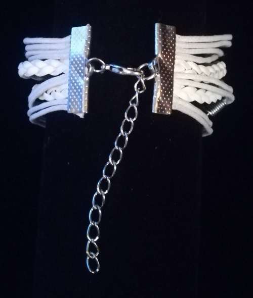 Love , Infinity , Angel wings faux leather multilayer charm bracelet