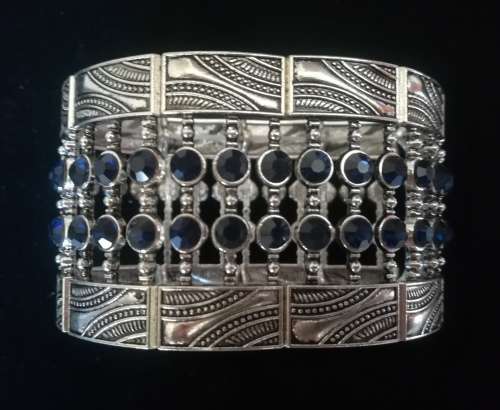 Elegant Vintage Silver Rhinestone Bracelet