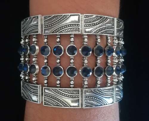 Elegant Vintage Silver Rhinestone Bracelet