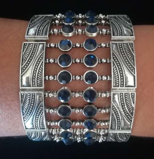 Elegant Vintage Silver Rhinestone Bracelet