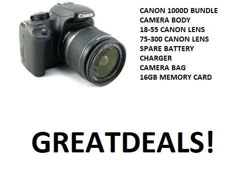 Canon 1000D DSLR Bundle - Free Courier Delivery!
