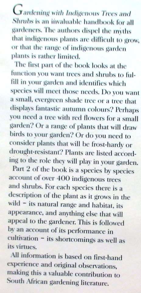 Gardening with Indigenous Trees and Shrubs