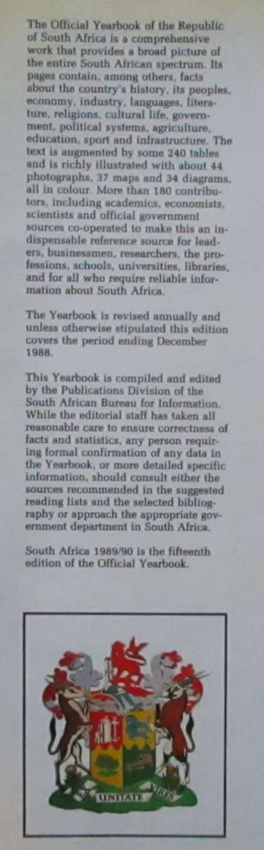 South Africa 1989-90 Official Yearbook of the Republic of South Africa