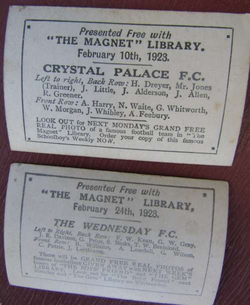 SOCCER COLLECTORS CARDS - EARLY 1900`s / Lot of 2 cards.