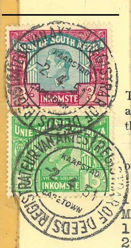 South African REVENUE issues as illustrated and described. Details in description.