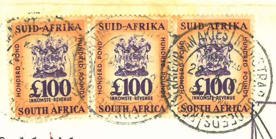 South African REVENUE issues as illustrated and described. Details in description.