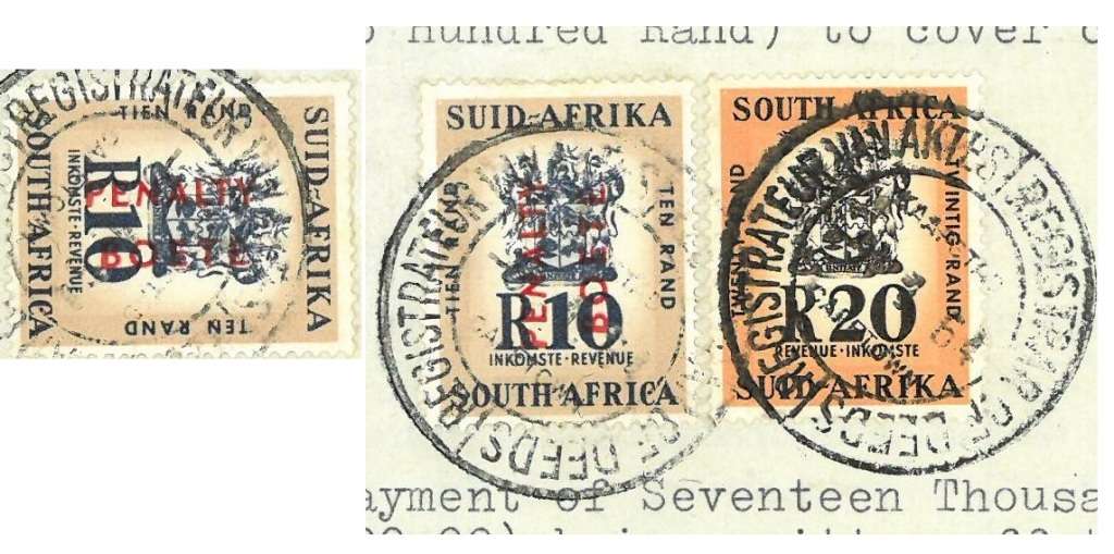 South African REVENUE issues as illustrated and described. Details in description.