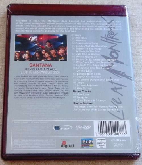 SANTANA Hymns For Peace Live At Montreux 2004 HD DVD