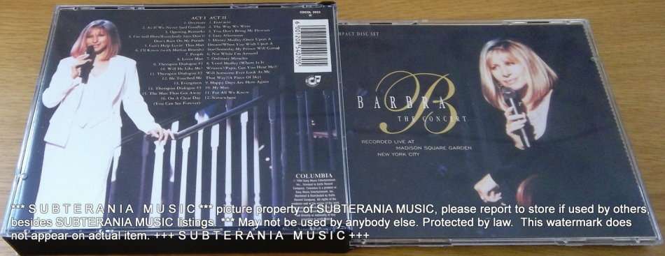 BARBRA STREISAND Barbra The Concert Madison Square Garden  2 CD [Shelf G Box 6]