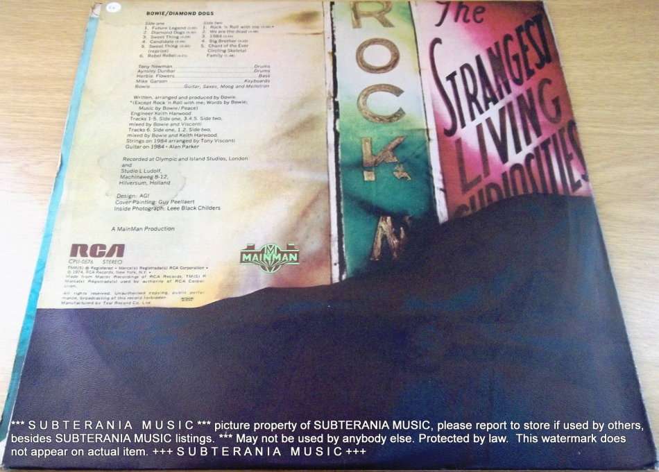 DAVID BOWIE Diamond Dogs Vinyl LP  [Shelf E]