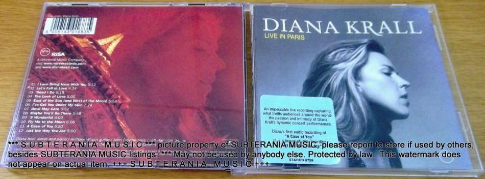 DIANA KRALL Live in Paris  [SHELF G BOX 7]