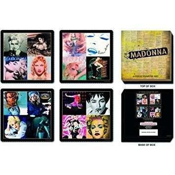 MADONNA 4 piece Coaster Set + Key ring + Fridge magnet
