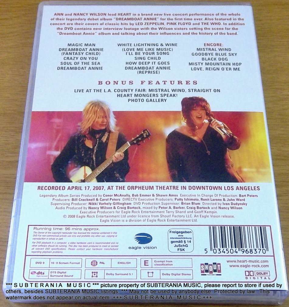 HEART Dreamboat Annie LIVE DVD