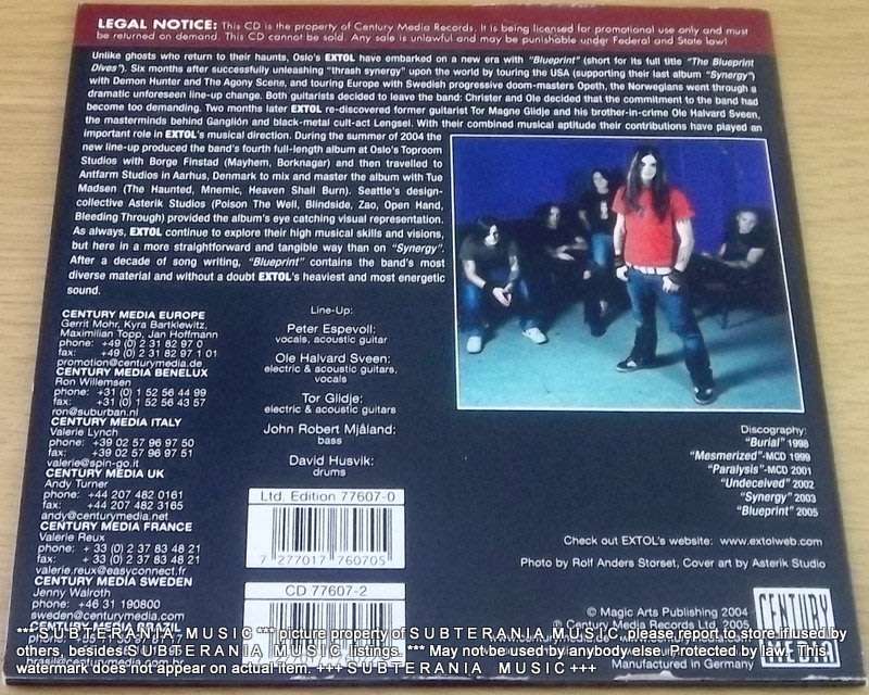 PROMO CD - EXTOL Blueprint  [BOX H]