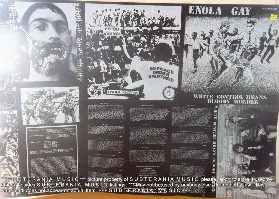 ENOLA GAY White Control Means Bloody Murder Vinyl Record  PUNK