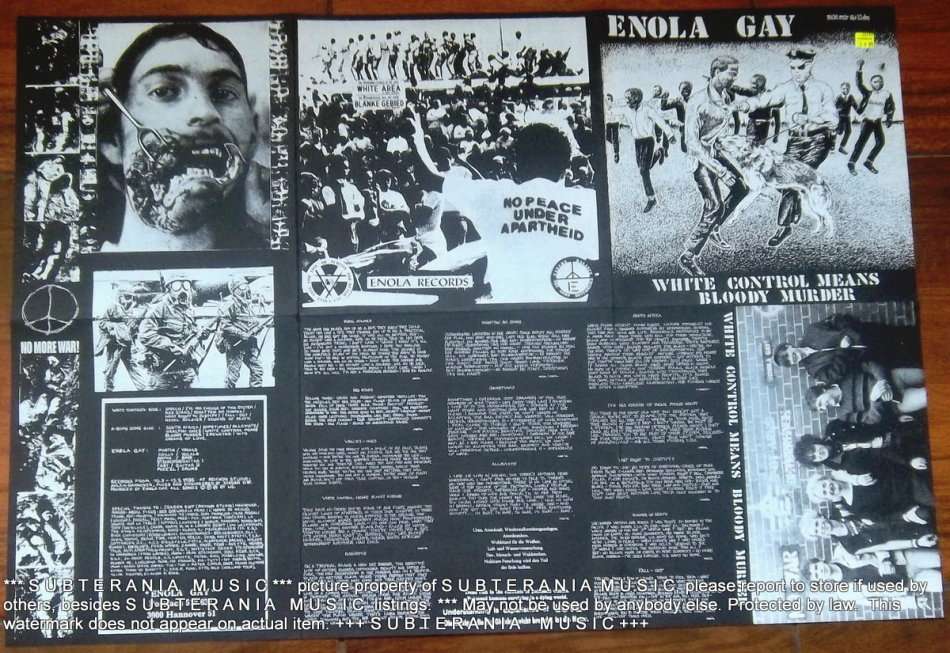ENOLA GAY White Control Means Bloody Murder Vinyl Record  PUNK