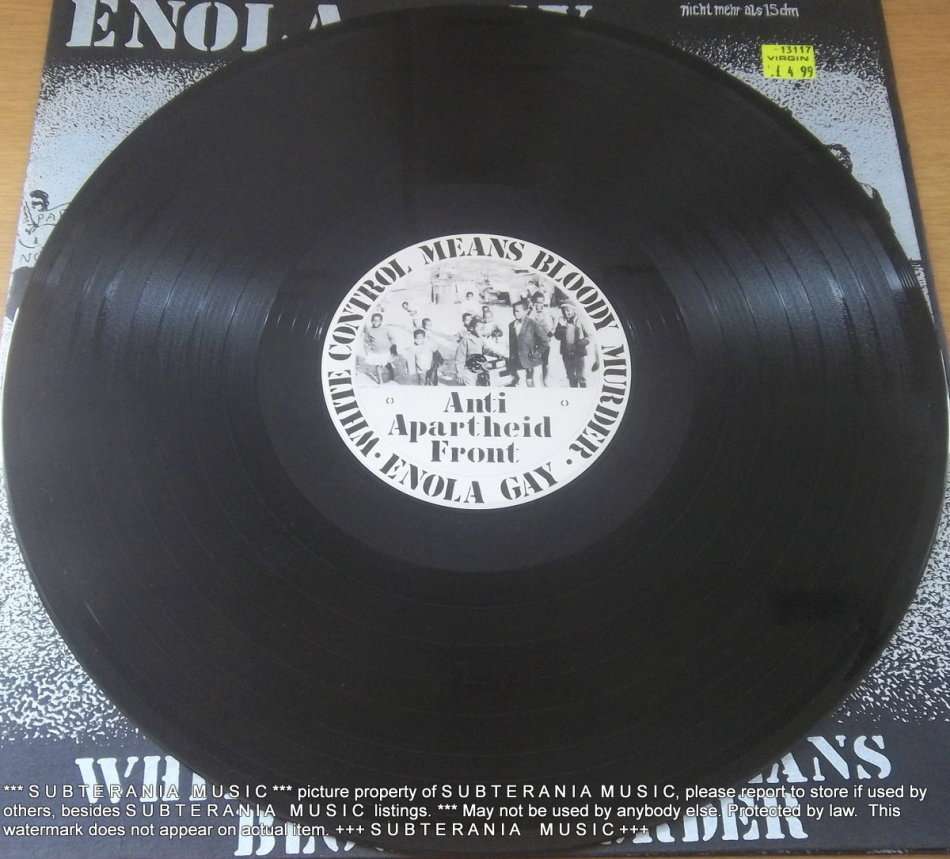 ENOLA GAY White Control Means Bloody Murder Vinyl Record  PUNK
