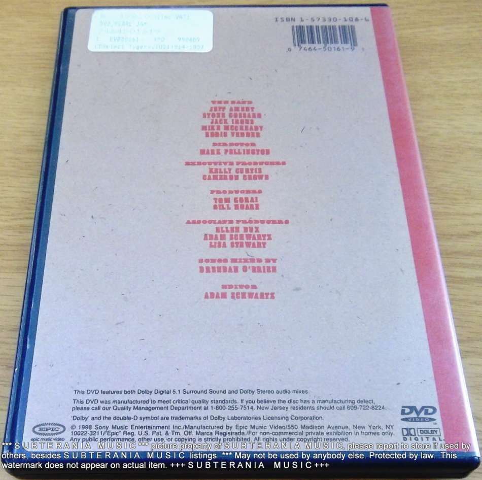 PEARL JAM Single Video Theory DVD