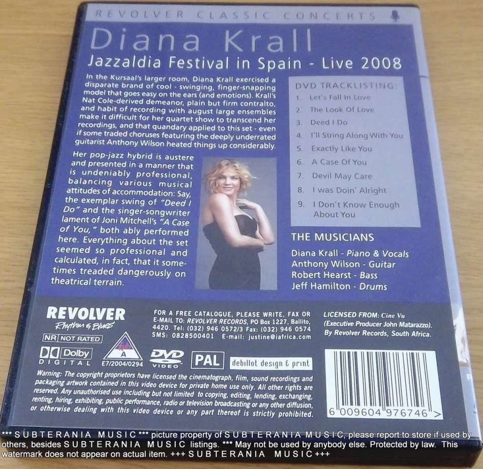 DIANA KRALL Jazzaldia Festival in Spain Live 2008 DVD