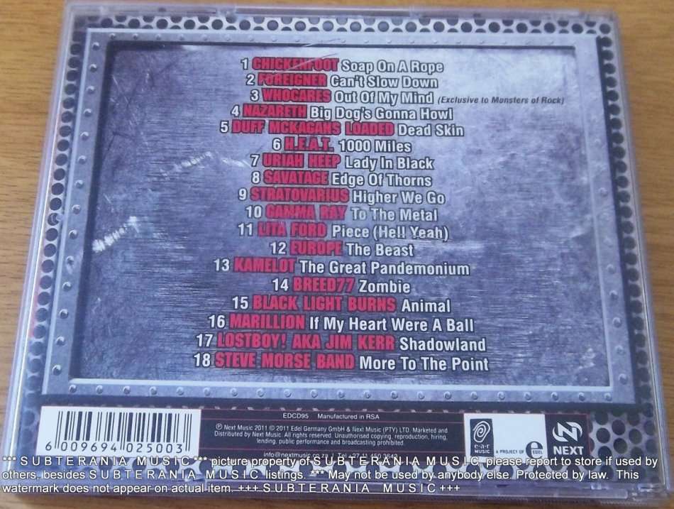 MONSTERS OF ROCK   [Shelf G Box 4]