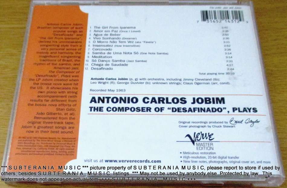 ANTONIO CARLOS JOBIN Composer of DESPERADO Import CD [Shelf G box 24