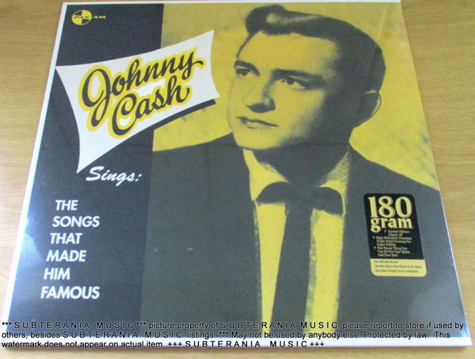JOHNNY CASH  Sings The Songs That Made Him Famous+ 2 Bonus Tracks Ltd Edition VINYL RECORD