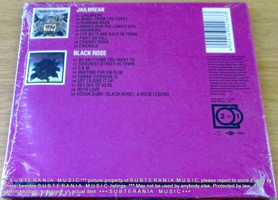 THIN LIZZY 2 For 1 Jailbreak + Black Rose [SEALED]