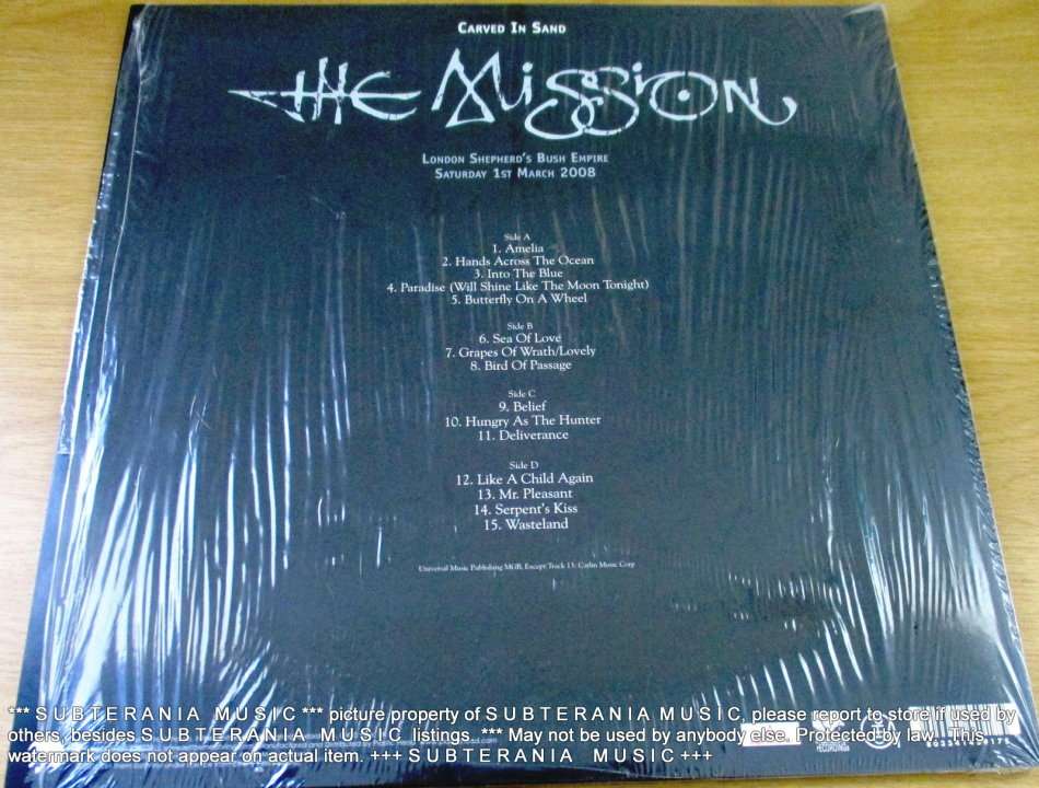 THE MISSION Carved In Sand London Shepherd's Bush Empire 2 x GREY VINYL RECORD