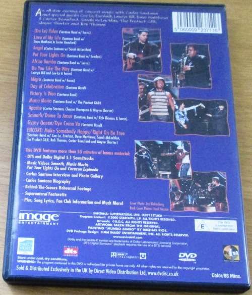 SANTANA Supernatural Live IMPORT DVD