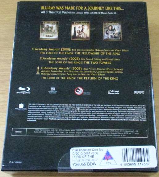 LORD OF THE RINGS The Motion Picture Trilogy  Blu Ray