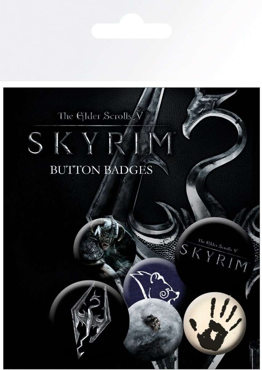 SKYRIM 6 x BUTTON BADGE PACK