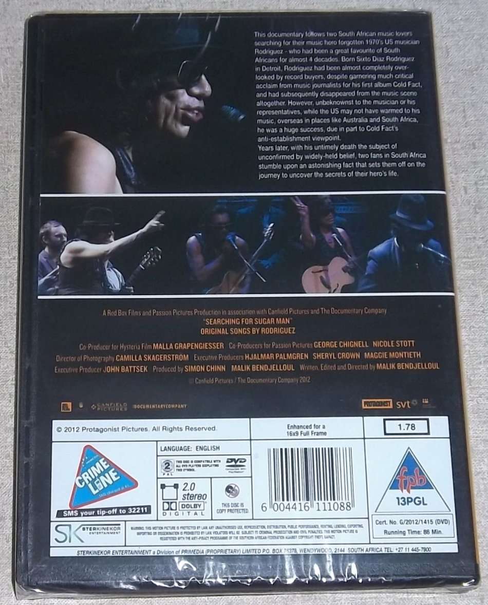SEARCHING FOR SUGARMAN DVD Sixto Rodriguez  DVD