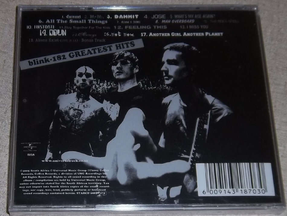 BLINK 182 Greatest Hits CD