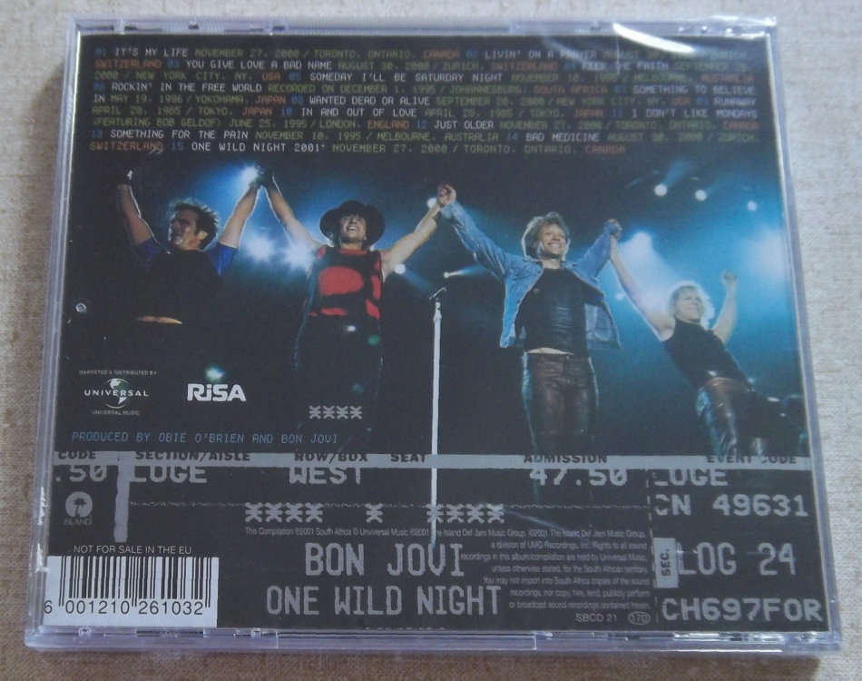 BON JOVI One Wild Night: Live 1985-2001 CD