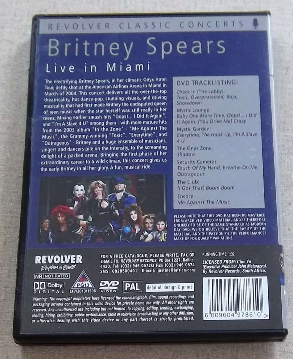 BRITNEY SPEARS Live in Miami DVD