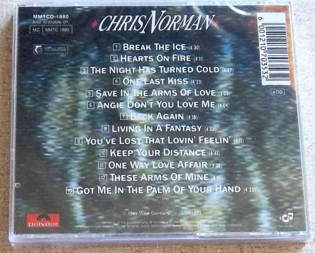 CHRIS NORMAN of SMOKIE Break the Ice SOUTH AFRICA Cat# MMTCD 1880 *sealed*