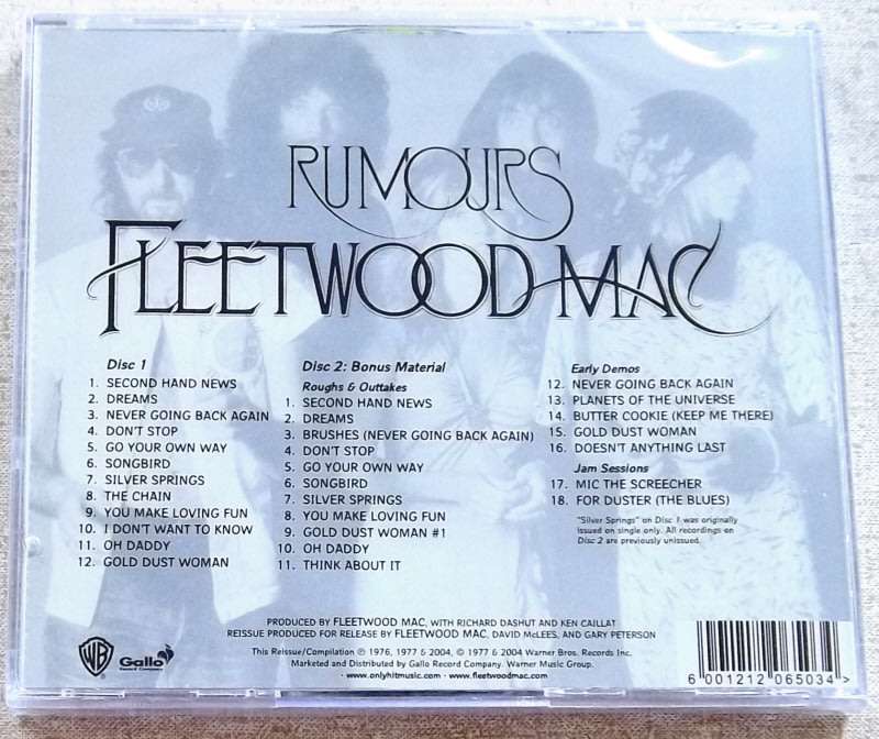 FLEETWOOD MAC Rumours 2xCD Deluxe Edition SOUTH AFRICA Cat# CDESP 170