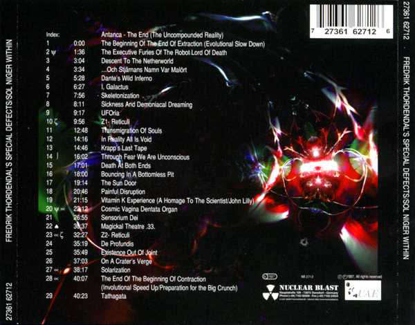 FREDRIK THORDENDAL'S SPECIAL DEFECTS Sol Niger Within CD
