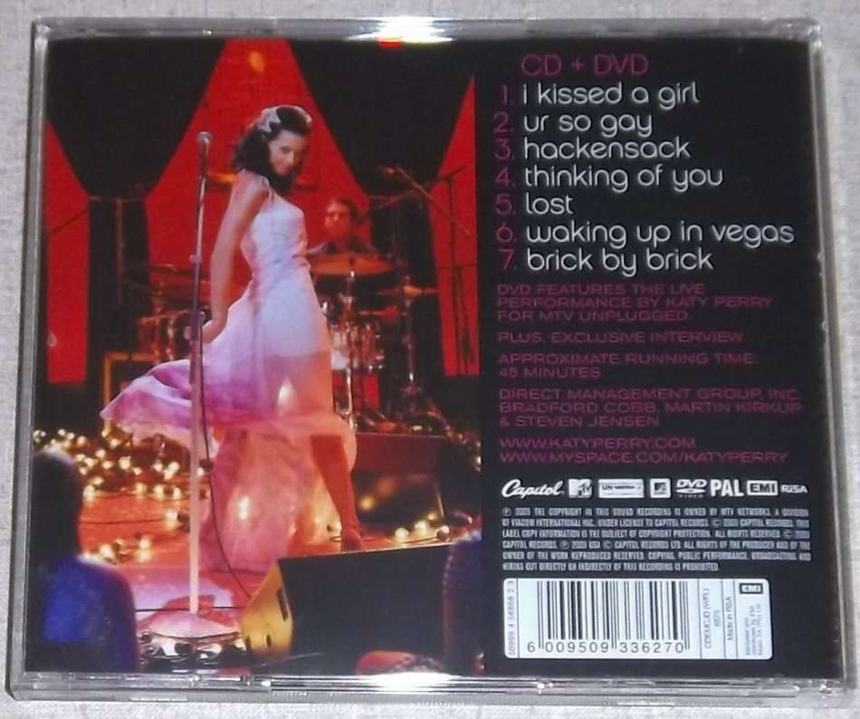 KATY PERRY MTV Unplugged SOUTH AFRICA Cat# CDEMCJ (WF) 6575