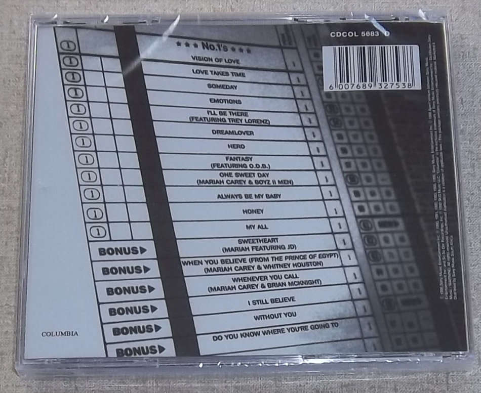 MARIAH CAREY # 1s SOUTH AFRICA Cat# CDCOL5683