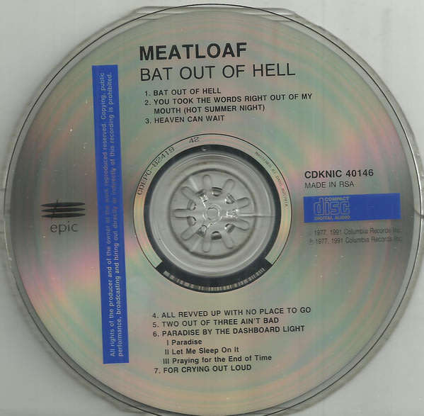 MEAT LOAF Bat Out of Hell South African Issue  [msr]