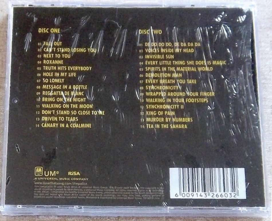 THE POLICE The Police 2xCD SOUTH AFRICA Cat# SSTARCD 7120