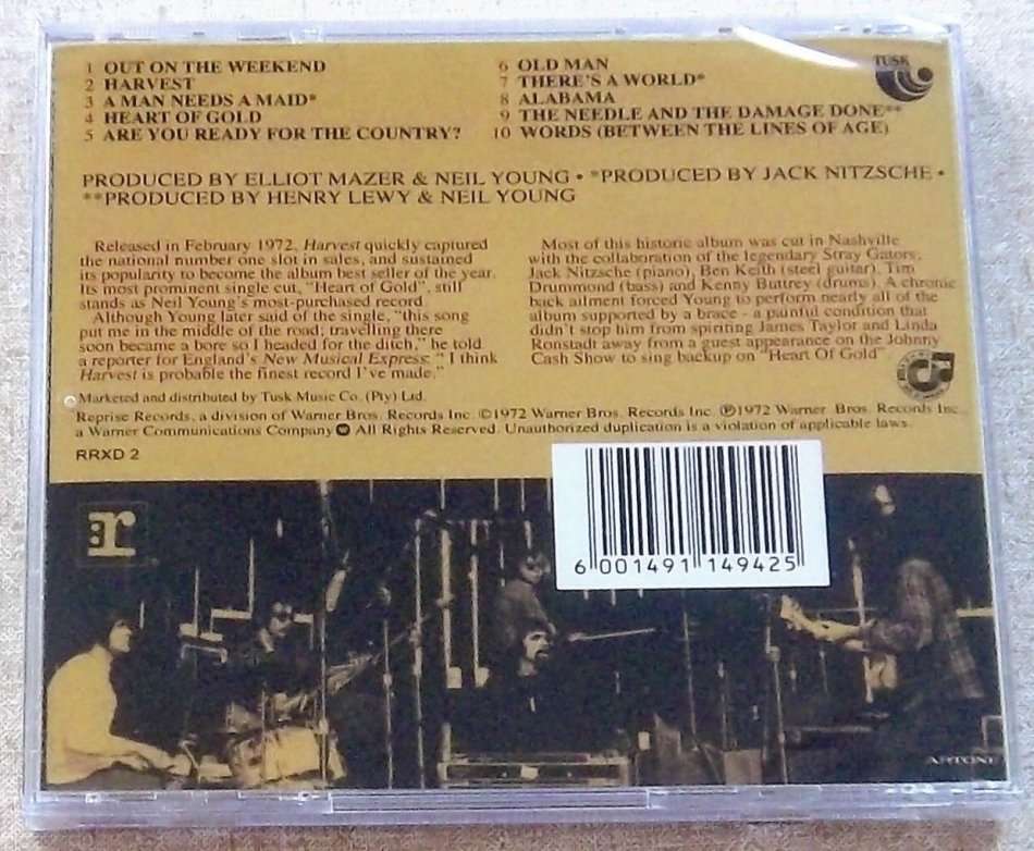 NEIL YOUNG Harvest SOUTH AFRICA Cat# RRXD 2