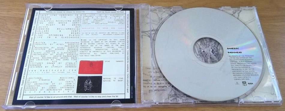 RADIOHEAD Amnesiac SOUTH AFRICA Cat# CDEMCJ(WF) 5936 [EX]