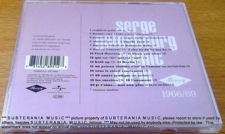 SERGE GAINSBOURG Comic Strip CD